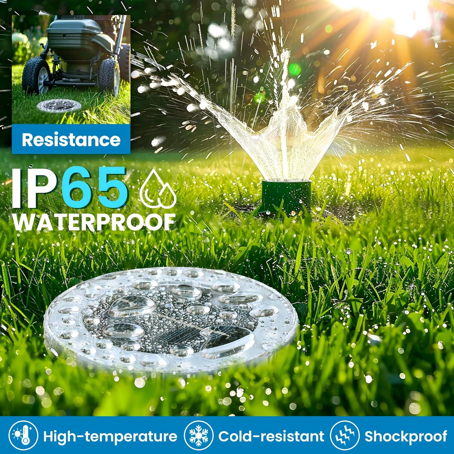 imageSOLPEX Color Changing Solar Ground Lights Solar Garden Lights Outdoor Waterproof Solar Powered Backyard Decor Landscape Lighting for Pathway Patio Pool AreaWalkway 8 Packs12