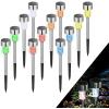 imageSOLPEX 16 Pack Solar Outdoor Lights Pathway Stainless Steel Solar Lights Outdoor WaterproofLED Landscape Lighting Walkway for LandscapePatioLawnYardDrivewayCold WhiteMulticolor