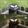 imageSOLPEX 8 LED 20 lumens Solar Post Cap Lights 4 Pack Bright Warm White LED LightingSolar Fence Post Lights Fit 4X45X5 Deck or Patio WoodenVinyl Posts