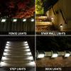imageSOLPEX Solar Fence Lights 12 Pack Solar Powered Deck Lights Outdoor Waterproof4 LEDs Solar Step Lighting for Stair Stairway Patio Porch Pathway Walkway Garden Cold WhiteCold White