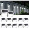 imageSOLPEX Solar Fence Lights 12 Pack Solar Powered Deck Lights Outdoor Waterproof4 LEDs Solar Step Lighting for Stair Stairway Patio Porch Pathway Walkway Garden Cold WhiteCold White
