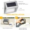 imageSOLPEX Solar Fence Lights 12 Pack Solar Powered Deck Lights Outdoor Waterproof4 LEDs Solar Step Lighting for Stair Stairway Patio Porch Pathway Walkway Garden Cold WhiteWarm White