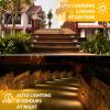 imageSOLPEX Solar Fence Lights 12 Pack Solar Powered Deck Lights Outdoor Waterproof4 LEDs Solar Step Lighting for Stair Stairway Patio Porch Pathway Walkway Garden Cold WhiteWarm White