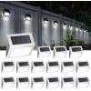 imageSOLPEX Solar Fence Lights 12 Pack Solar Powered Deck Lights Outdoor Waterproof4 LEDs Solar Step Lighting for Stair Stairway Patio Porch Pathway Walkway Garden Cold WhiteCold White