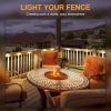 imageSOLPEX Solar Fence Lights 6 LEDs Solar Lights Outdoor Waterproof Solar Powered for Deck Stair Front Porch Balcony Walkway Garden Yard Patio Pool Decor IP65 Waterproof 4 Pack Warm WhiteBrown
