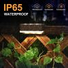 imageSOLPEX Solar Fence Lights 6 LEDs Solar Lights Outdoor Waterproof Solar Powered for Deck Stair Front Porch Balcony Walkway Garden Yard Patio Pool Decor IP65 Waterproof 4 Pack Warm WhiteBrown