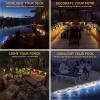 imageSOLPEX Solar Fence Lights 6 LEDs Solar Lights Outdoor Waterproof Solar Powered for Deck Stair Front Porch Balcony Walkway Garden Yard Patio Pool Decor IP65 Waterproof 4 Pack Warm WhiteBrown