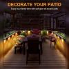 imageSOLPEX Solar Fence Lights 6 LEDs Solar Lights Outdoor Waterproof Solar Powered for Deck Stair Front Porch Balcony Walkway Garden Yard Patio Pool Decor IP65 Waterproof 4 Pack Warm WhiteBlack