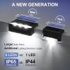 imageSOLPEX Solar Fence Lights 6 LEDs Solar Lights Outdoor Waterproof Solar Powered for Deck Stair Front Porch Balcony Walkway Garden Yard Patio Pool Decor IP65 Waterproof 16 Pack Cold WhiteBlack