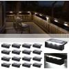 imageSOLPEX Solar Fence Lights 6 LEDs Solar Lights Outdoor Waterproof Solar Powered for Deck Stair Front Porch Balcony Walkway Garden Yard Patio Pool Decor IP65 Waterproof 16 Pack Cold WhiteBlack