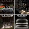 imageSOLPEX Solar Fence Lights 6 LEDs Solar Lights Outdoor Waterproof Solar Powered for Deck Stair Front Porch Balcony Walkway Garden Yard Patio Pool Decor IP65 Waterproof 16 Pack Cold WhiteBlack