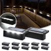 imageSOLPEX Solar Fence Lights 6 LEDs Solar Lights Outdoor Waterproof Solar Powered for Deck Stair Front Porch Balcony Walkway Garden Yard Patio Pool Decor IP65 Waterproof 16 Pack Cold WhiteBlack