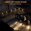 imageSOLPEX Solar Fence Lights 6 LEDs Solar Lights Outdoor Waterproof Solar Powered for Deck Stair Front Porch Balcony Walkway Garden Yard Patio Pool Decor IP65 Waterproof 4 Pack Warm WhiteBlack