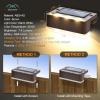 imageSOLPEX Solar Fence Lights 6 LEDs Solar Lights Outdoor Waterproof Solar Powered for Deck Stair Front Porch Balcony Walkway Garden Yard Patio Pool Decor IP65 Waterproof 4 Pack Warm WhiteBrown