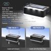imageSOLPEX Solar Fence Lights 6 LEDs Solar Lights Outdoor Waterproof Solar Powered for Deck Stair Front Porch Balcony Walkway Garden Yard Patio Pool Decor IP65 Waterproof 16 Pack Cold WhiteBlack