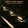 imageSOLPEX Solar Fence Lights 6 LEDs Solar Lights Outdoor Waterproof Solar Powered for Deck Stair Front Porch Balcony Walkway Garden Yard Patio Pool Decor IP65 Waterproof 4 Pack Warm WhiteBlack