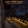 imageSOLPEX Solar Fence Lights 6 LEDs Solar Lights Outdoor Waterproof Solar Powered for Deck Stair Front Porch Balcony Walkway Garden Yard Patio Pool Decor IP65 Waterproof 4 Pack Warm WhiteBlack