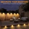 imageSOLPEX Solar Fence Lights 6 LEDs Solar Lights Outdoor Waterproof Solar Powered for Deck Stair Front Porch Balcony Walkway Garden Yard Patio Pool Decor IP65 Waterproof 4 Pack Warm WhiteBrown