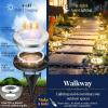 imageSOLPEX Solar Ground Lights 8 Pack Solar Lights Outdoor Waterproof 8 LED Solar Powered Landscape Lighting for Garden Yard Patio Pathway Driveway Walkway Cool WhiteWarm White
