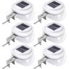 imageSOLPEX Solar Gutter Lights Outdoor 6 Pack 9 LED Deck Fence Lights Waterproof for Wall Deck Fence Stair Step and YardWhite
