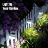 imageSOLPEX Solar Gutter Lights Outdoor 6 Pack 9 LED Deck Fence Lights Waterproof for Wall Deck Fence Stair Step and YardWhite