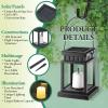 imageSOLPEX Solar Lanterns Outdoor Waterproof 8 Pack Solar Lights Outdoor LED Hanging Lantern Lights Candle Effect Decorative Lights with Stakes for Outside Garden Patio Porch Yard Pathway