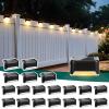 imageSolar Deck Lights Outdoor 16 Pack Solars Step Light Waterproof Led Solar Lights for Outdoor Stairs Step Fence Yard Patio and PathwayWarm WhiteBlack