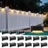 imageSolar Deck Lights Outdoor 16 Pack Solars Step Light Waterproof Led Solar Lights for Outdoor Stairs Step Fence Yard Patio and PathwayWarm WhiteBlack