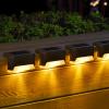 imageSolar Deck Lights Outdoor 16 Pack Solars Step Light Waterproof Led Solar Lights for Outdoor Stairs Step Fence Yard Patio and PathwayWarm WhiteBrown