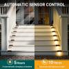 imageSolar Deck Lights Outdoor 16 Pack Solars Step Light Waterproof Led Solar Lights for Outdoor Stairs Step Fence Yard Patio and PathwayWarm WhiteBrown