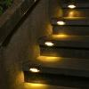 imageSolar Deck Lights Outdoor 16 Pack Solars Step Light Waterproof Led Solar Lights for Outdoor Stairs Step Fence Yard Patio and PathwayWarm WhiteBrown