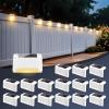 imageSolar Deck Lights Outdoor 16 Pack Solars Step Light Waterproof Led Solar Lights for Outdoor Stairs Step Fence Yard Patio and PathwayWarm WhiteWhite