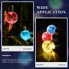 imageSolpex Hanging Solar Lights Outdoor 8 Pack Decorative Cracked Glass Ball Light Solar Powered Waterproof Globe Lighting Hanging Globe Solar Lights for Garden Yard Patio Lawn Flower BedColor Changing