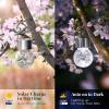 imageSolpex Hanging Solar Lights Outdoor 8 Pack Decorative Cracked Glass Ball Light Solar Powered Waterproof Globe Lighting Hanging Globe Solar Lights for Garden Yard Patio Lawn Flower BedCold White