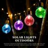 imageSolpex Hanging Solar Lights Outdoor 8 Pack Decorative Cracked Glass Ball Light Solar Powered Waterproof Globe Lighting Hanging Globe Solar Lights for Garden Yard Patio Lawn Flower BedColor Changing