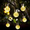 imageSolpex Hanging Solar Lights Outdoor 8 Pack Decorative Cracked Glass Ball Light Solar Powered Waterproof Globe Lighting Hanging Globe Solar Lights for Garden Yard Patio Lawn Flower BedWarm White