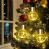 imageSolpex Hanging Solar Lights Outdoor 8 Pack Decorative Cracked Glass Ball Light Solar Powered Waterproof Globe Lighting Hanging Globe Solar Lights for Garden Yard Patio Lawn Flower BedWarm White