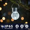 imageSolpex Hanging Solar Lights Outdoor 8 Pack Decorative Cracked Glass Ball Light Solar Powered Waterproof Globe Lighting Hanging Globe Solar Lights for Garden Yard Patio Lawn Flower BedCold White