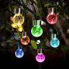imageSolpex Hanging Solar Lights Outdoor 8 Pack Decorative Cracked Glass Ball Light Solar Powered Waterproof Globe Lighting Hanging Globe Solar Lights for Garden Yard Patio Lawn Flower BedColor Changing