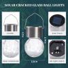 imageSolpex Hanging Solar Lights Outdoor 8 Pack Decorative Cracked Glass Ball Light Solar Powered Waterproof Globe Lighting Hanging Globe Solar Lights for Garden Yard Patio Lawn Flower BedWarm White