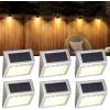 imageSOLPEX Solar Fence Lights 12 Pack Solar Powered Deck Lights Outdoor Waterproof4 LEDs Solar Step Lighting for Stair Stairway Patio Porch Pathway Walkway Garden Cold WhiteWarm White