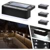 imageSOLPEX Solar Fence Lights 6 LEDs Solar Lights Outdoor Waterproof Solar Powered for Deck Stair Front Porch Balcony Walkway Garden Yard Patio Pool Decor IP65 Waterproof 16 Pack Cold WhiteBlack