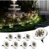 imageSOLPEX Solar Ground Lights 8 Pack Solar Lights Outdoor Waterproof 8 LED Solar Powered Landscape Lighting for Garden Yard Patio Pathway Driveway Walkway Cool WhiteWarm White