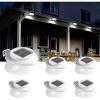 imageSOLPEX Solar Gutter Lights Outdoor 6 Pack 9 LED Deck Fence Lights Waterproof for Wall Deck Fence Stair Step and YardWhite