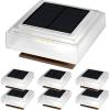 imageSOLPEX Solar Outdoor Post Cap Lights 25 Lumens 30 LED Bright for Fence Deck Patio 4x4 5x5 6x6 Wood or Vinyl Posts 6 Pack Warm White