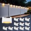 imageSolar Deck Lights Outdoor 16 Pack Solars Step Light Waterproof Led Solar Lights for Outdoor Stairs Step Fence Yard Patio and PathwayWarm WhiteWhite