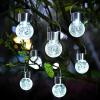imageSolpex Hanging Solar Lights Outdoor 8 Pack Decorative Cracked Glass Ball Light Solar Powered Waterproof Globe Lighting Hanging Globe Solar Lights for Garden Yard Patio Lawn Flower BedCold White