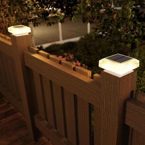 imageSOLPEX Outdoor Post Cap Lights  35 Lumens 30 LED Super Bright Warm White 2 Pack for Fence Deck or Patio