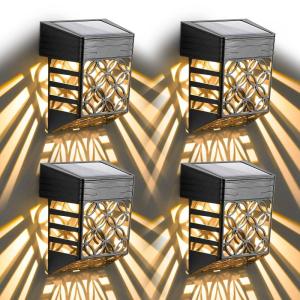 imageSOLPEX Solar Fence Lights Solar Deck Lights 8 Pack LED Waterproof Outdoor Wall Lights Christmas Halloween Decoration forDeck Patio Stairs Yard Steps Wall Path ampamp Driveway