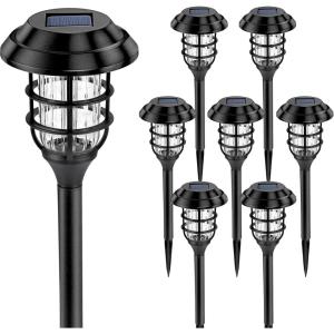 imageSOLPEX Solar Lights for Outside Solar Outdoor Pathway Garden Lights Waterproof Solar Powered Landscape Lighting for Yard Garden Pathway Patio Porch Walkway Driveway 8 PackCold WhiteCold White